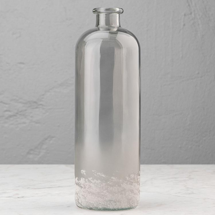 Ваза-бутыль из серого под изморозь стекла, L Grey-frosted Glass Bottle Vase Large