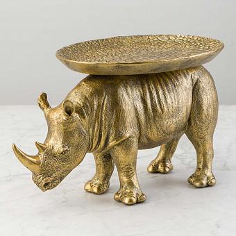 Подставка для мелочей Antique Gold Rhinoceros With Tray