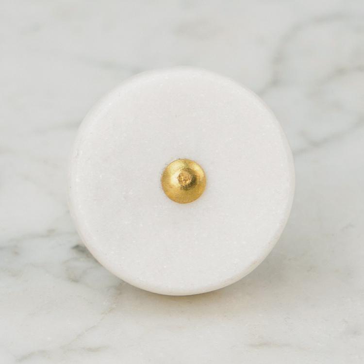 Круглая мебельная ручка Белый камень White Stone Round Knob