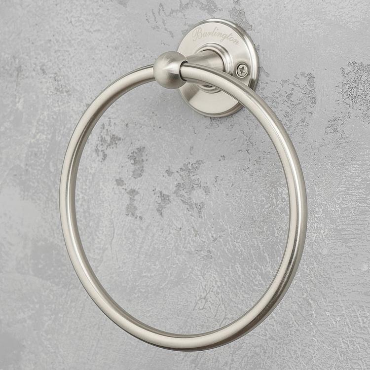 Настенный держатель-кольцо для полотенец цвета матовый никель Towel Ring Brushed Nickel