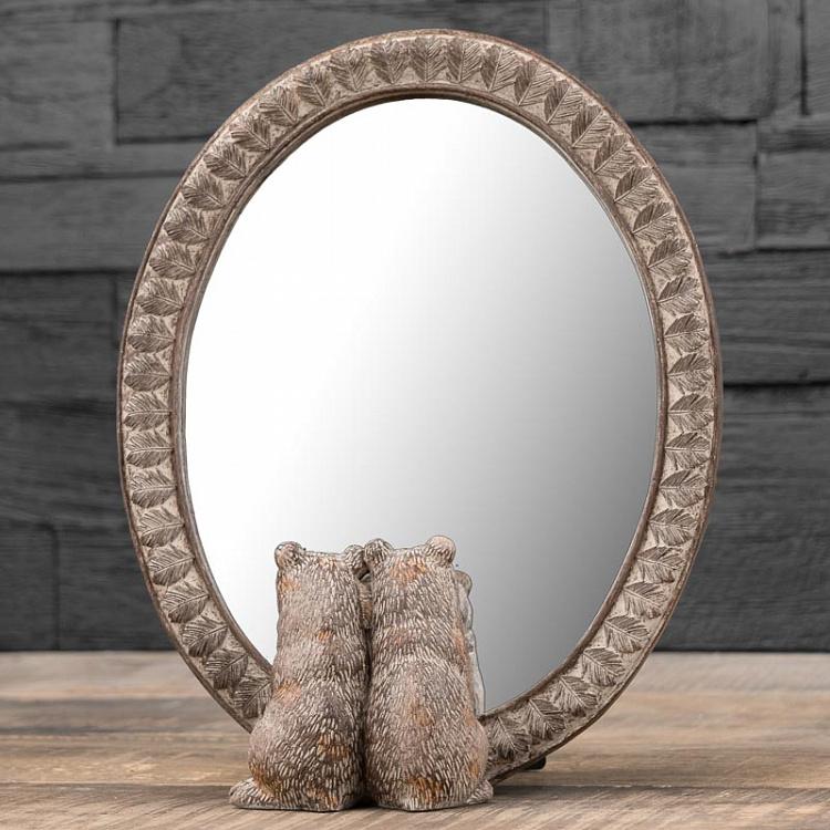 Овальное настольное зеркало Два медведя Mirror With 2 Bears Looking