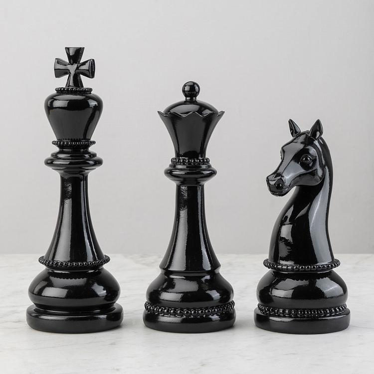 Статуэтка Шахматная фигура Конь Chess Horse Shiny Black