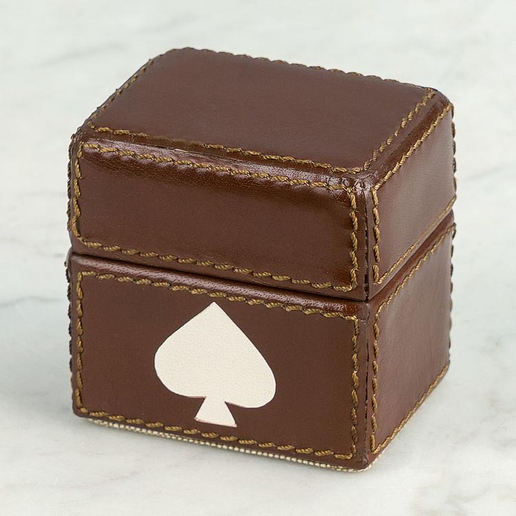 Мини-колода игральных карт в кожаной коробке Mini Deck Of Card Leather Box