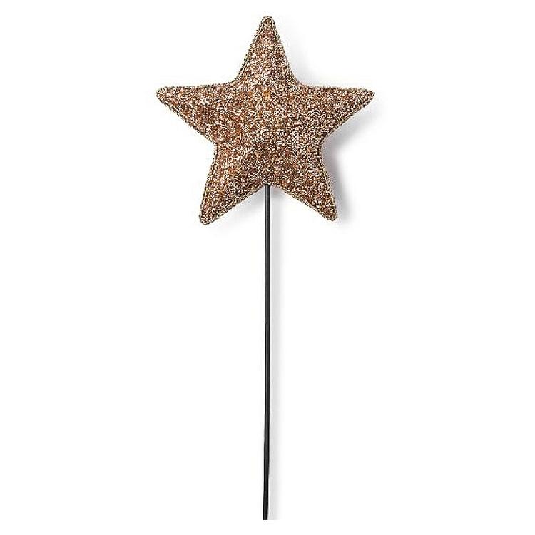 Ёлочная игрушка Бронзовая звезда на палочке Bronze Star On Stick 60 cm