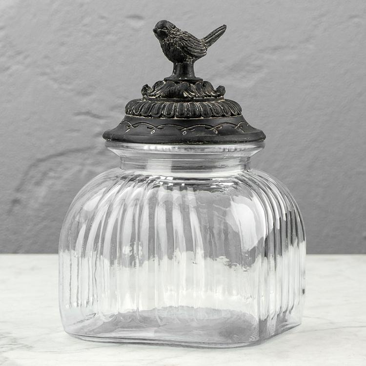Декоративная банка с крышкой Птица Decorative Jar With Bird Stopper