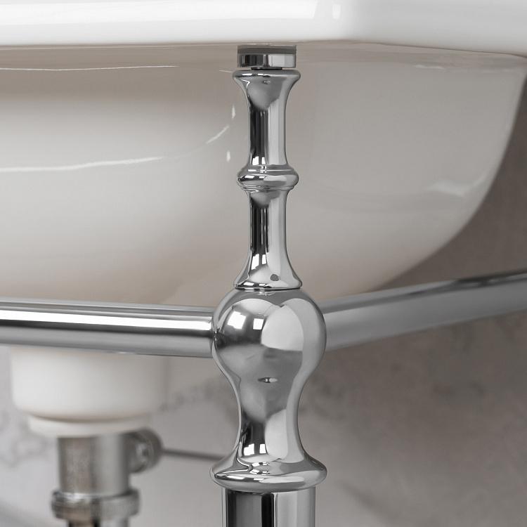 Классическая раковина с подстольем и сифоном цвета хром Classic Wash Basin With Base And Siphon