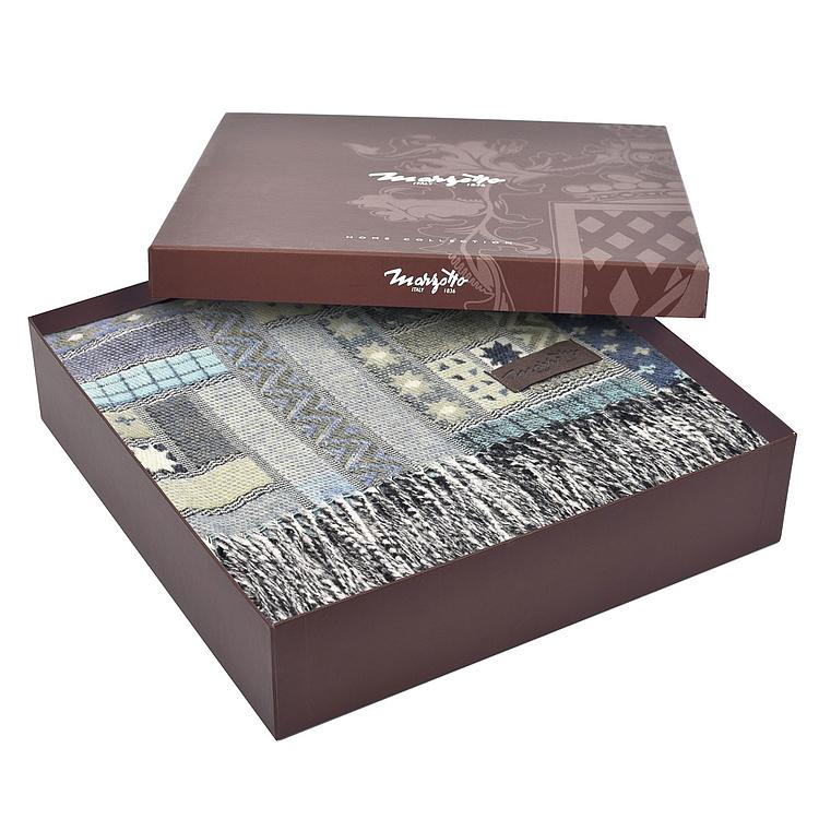 Разноцветный шерстяной плед Балтимора в сине-зелёных тонах, 130x180 см Baltimora Plaid Green 130x180 cm