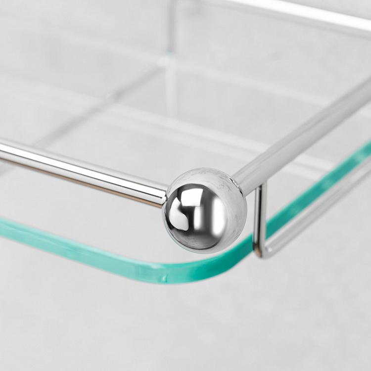 Стеклянная полка для ванной цвета хром Glass Shelf Chrome