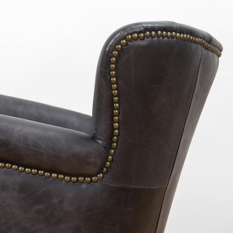 Кресло Поль с отделкой полосами, чёрные ножки Paul Armchair With Stripes, Black Wood D