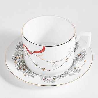 Чайная пара New Year Balls Tea Cup And Saucer