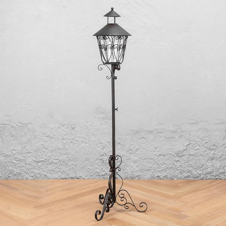 Металлический подсвечник-фонарь Metall Lantern With Glass Votive Dark Brown