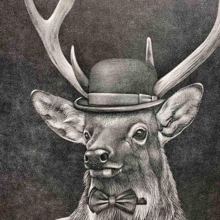 Картина на коже Олень The Deer