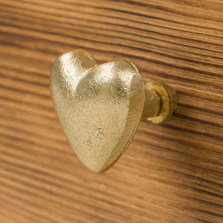 Мебельная ручка Золотое сердце Heart Knob Gold