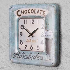 Square Tin Wall Clock Chocolate Milkshakes