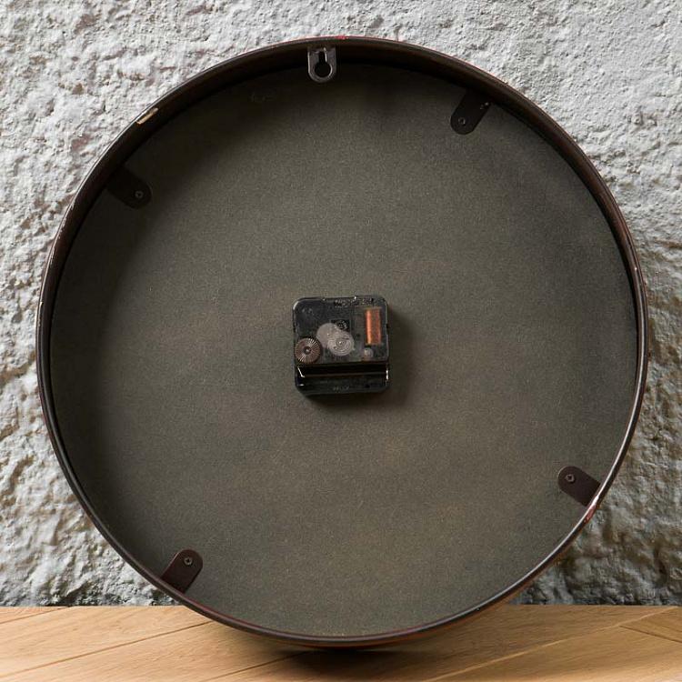 Бордовые настенные металлические часы Хорну Hornu Burgundy Metal Clock