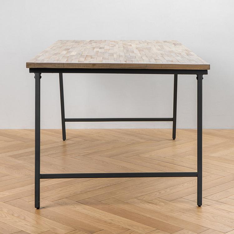 Обеденный складной тиковый стол Маркет Market Folding Dining Table Recycled Teak