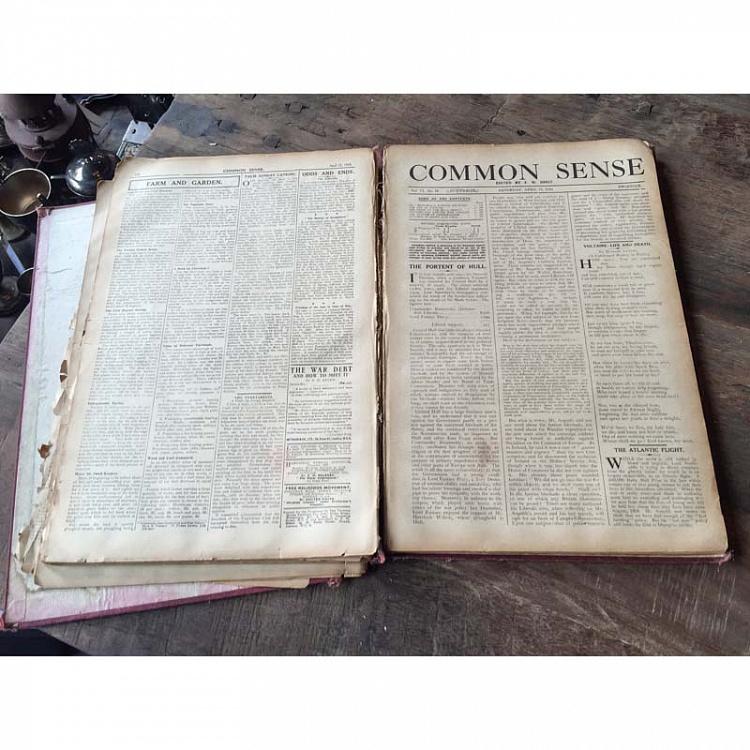 Винтажная подшивка газеты Common Sense Vintage Common Sense Newspaper File