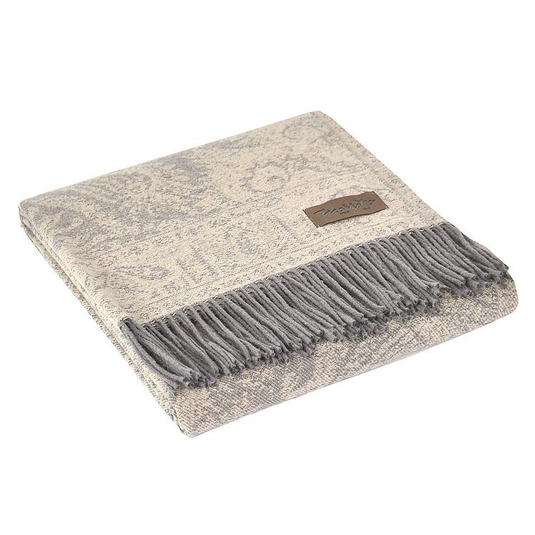 Коричневый хлопковый плед Магнолия, 130x180 см Magnolia Plaid Brown 130x180 cm