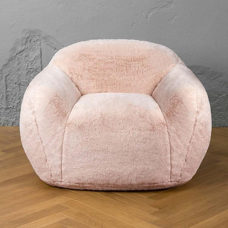Кресло Snug Chair искусственный мех Big Bear Pink - ракурс 2