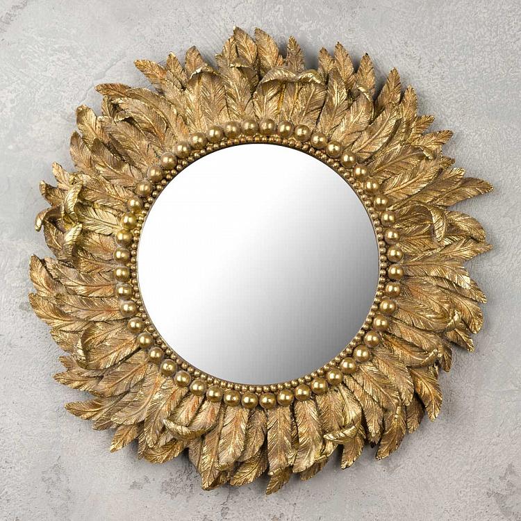 Зеркало в золотой раме Оперение Plumage Golden Mirror