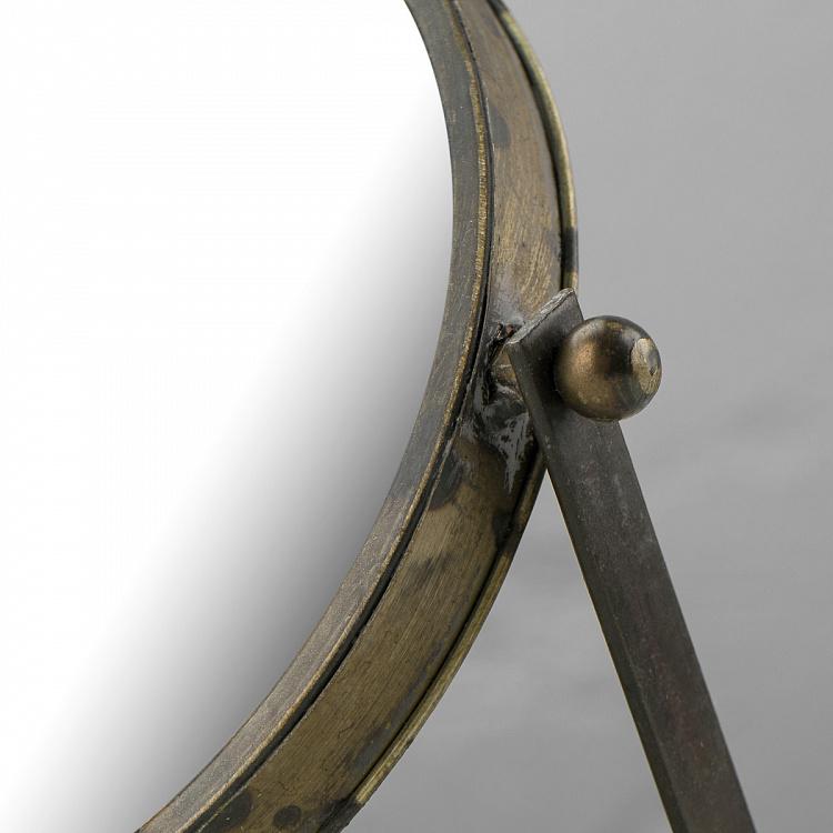 Круглое настольное зеркало из состаренного металла Aged Metal Round Mirror