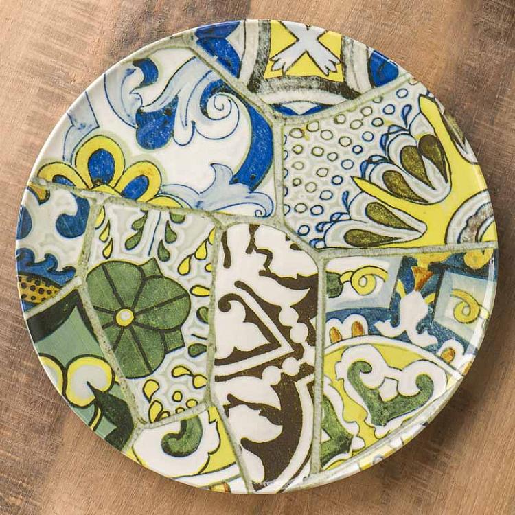 Набор из трёх сервировочных тарелок Средиземноморская майолика Set Of 3 Seaside Maiolica Serving Plates