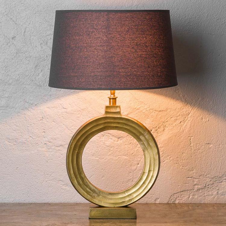 Настольная лампа Лоренц с золотым кругом и абажуром Lorentz Empty Gold Circle Table Lamp With Shade