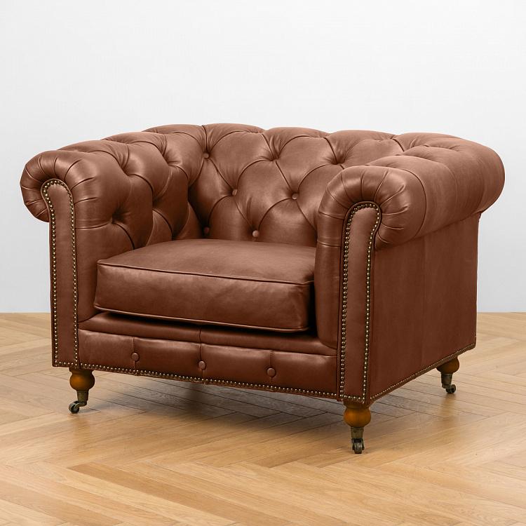 Кресло Сенат, коричневые дубовые ножки Senate 1 Seater, Maroon Brown Oak PF