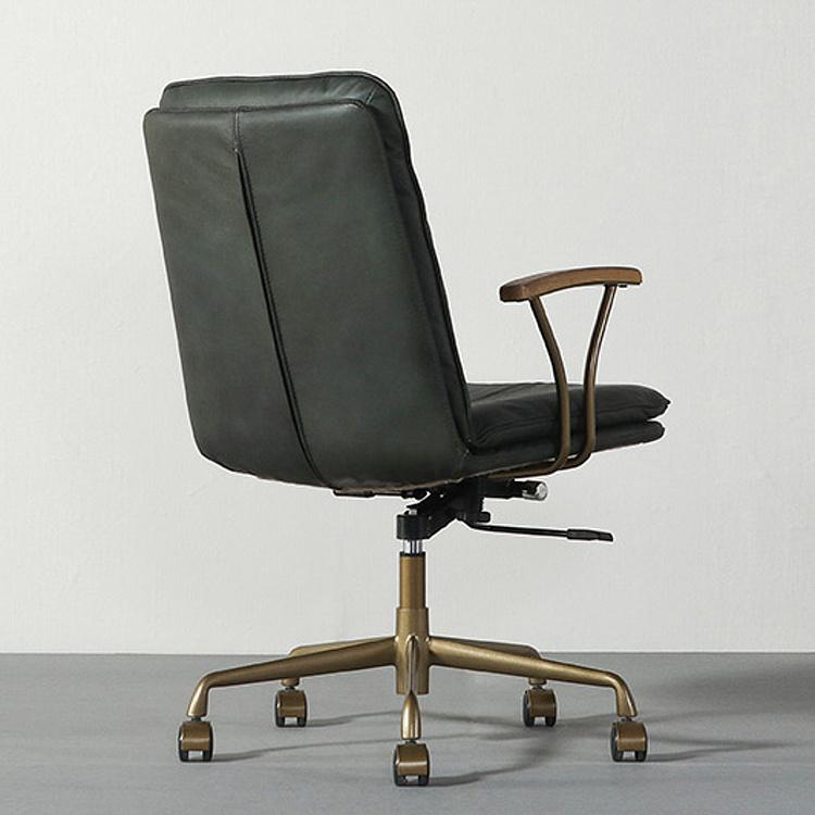 Кресло Ufficio Siena Armchair D натуральная кожа Antique Slate - ракурс 3