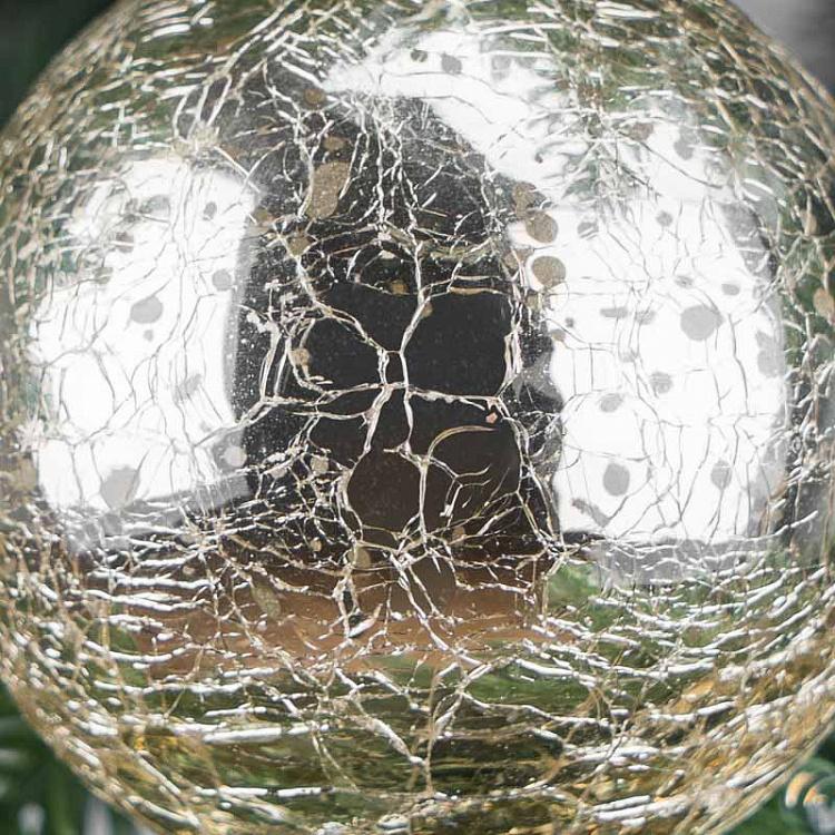 Ёлочная игрушка Винтажный золотистый шар Aged Glass Ball Gold 8 cm