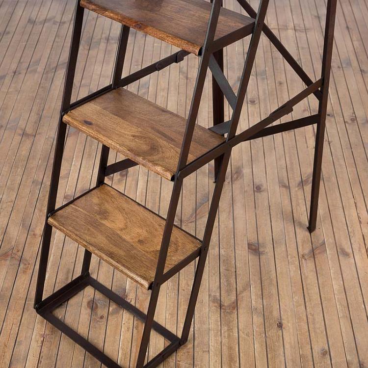 Складной металлический стеллаж с деревянными полками Wooden And Metal Scale Shelf