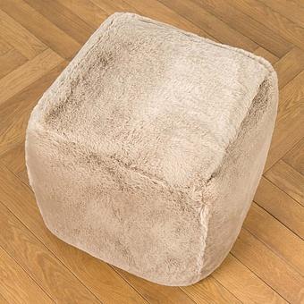 Пуфик Alaska Square Pouf Small искусственный мех Big Bear Pewter - ракурс 3