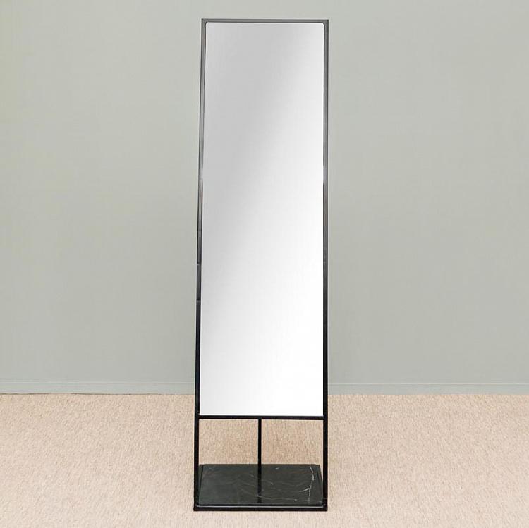 Напольное зеркало на чёрной мраморной подставке Black Marble Base Standing Mirror