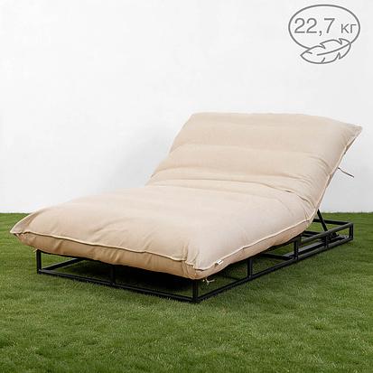Садовый шезлонг-лежак Coral Lounger, Black акриловая ткань Heather Beige