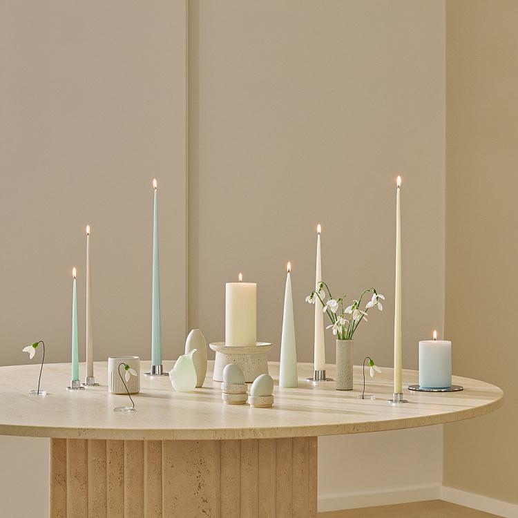 Самозатухающая парафиновая свеча конусная матовая Taper Candle Matt