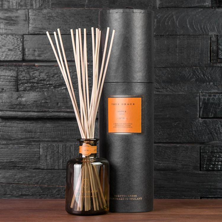 Аромадиффузор набор (палочки, жидкость, бутылочка) Янтарь, 250 мл Small Reed Diffuser Amber 250 ml