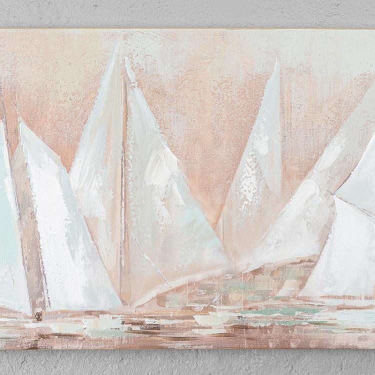 Картина Парусники, акрил, холст Canvas Acrylic Painting Sailing Boats