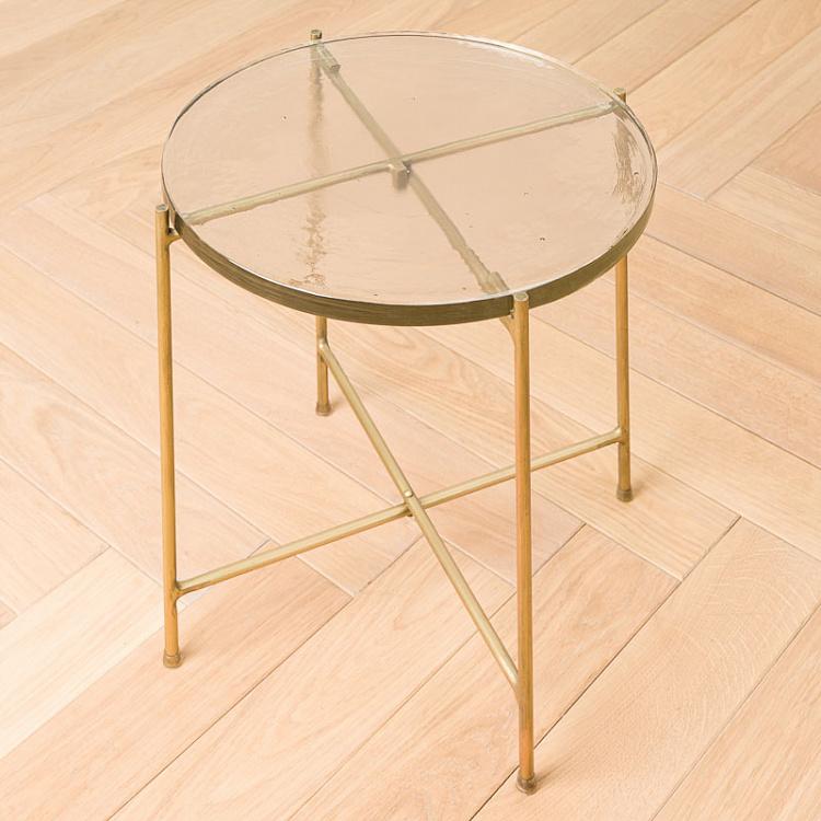 Round Glass Top Side Table