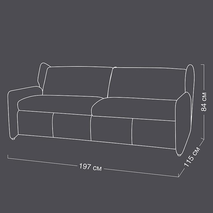 Раскладной трёхместный диван Burton 3 Seater Bed натуральная кожа Freehand Tipped Graphite - ракурс 21