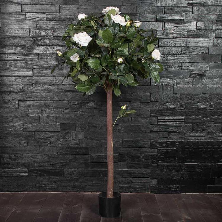 Искусственное дерево с белыми розами, M Rose Ball Tree White 120 cm