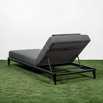 Садовый шезлонг-лежак Dune Lounger, Black акриловая ткань Anthracite Carbon - ракурс 4