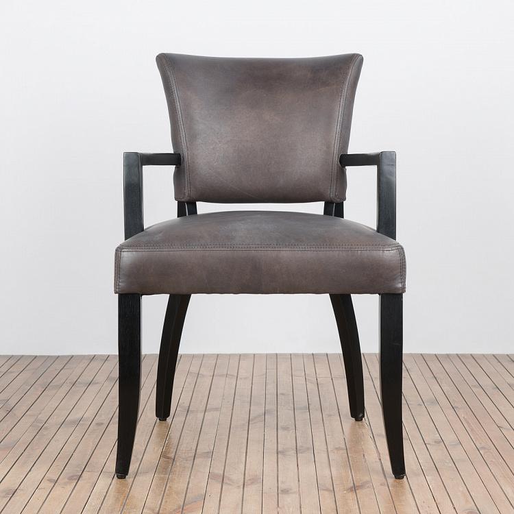 Стул Мими с подлокотниками, чёрные ножки Mimi Dining Chair With Arms, Black Wood