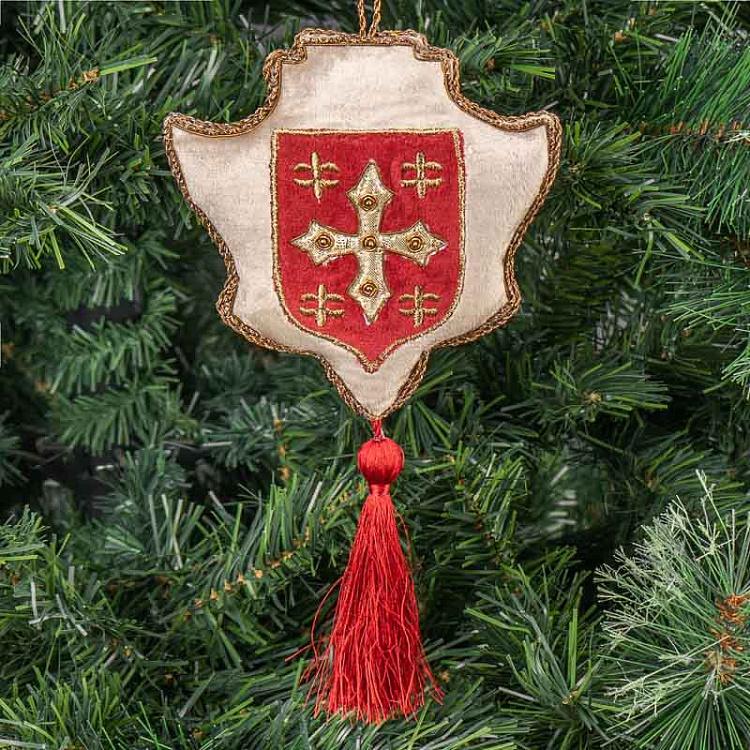 Новогодняя подвеска Мальтийский крест Velvet Pendant Maltese Cross 15 cm