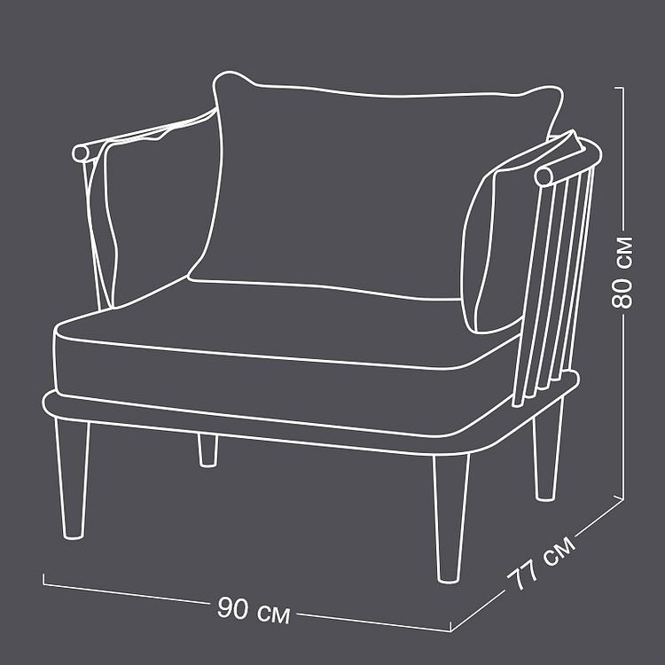 Кресло Maldives Chair, Bleached Oak ткань Autumn Brown Light - ракурс 9