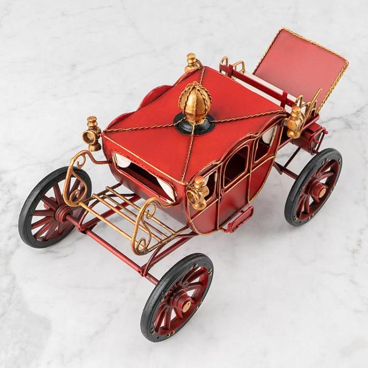 Новогодняя фигурка Красная карета Metal Carriage Red 32 cm