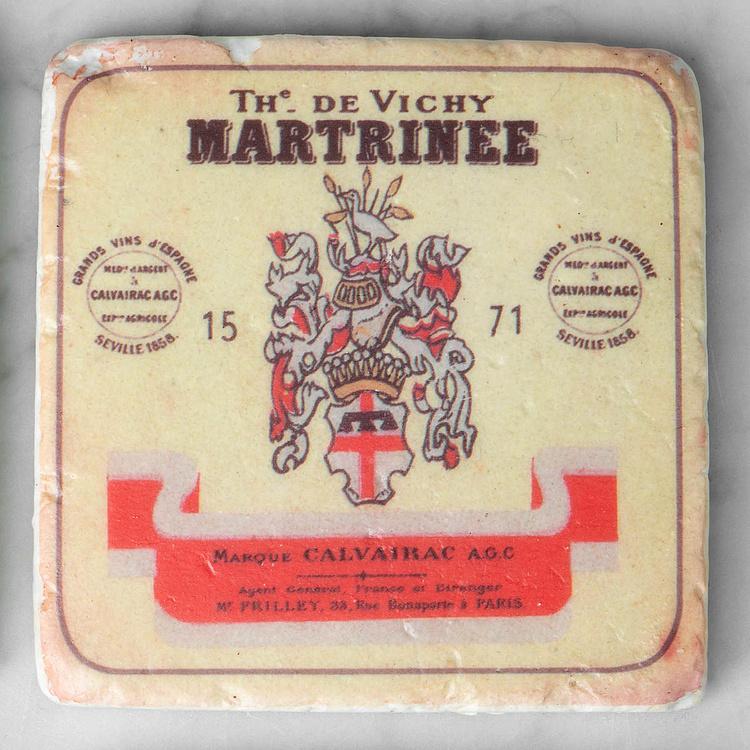 Набор из 4-х подставок под стаканы Set Of 4 Stone Coasters Alcoholic Beverage Labels - ракурс 3