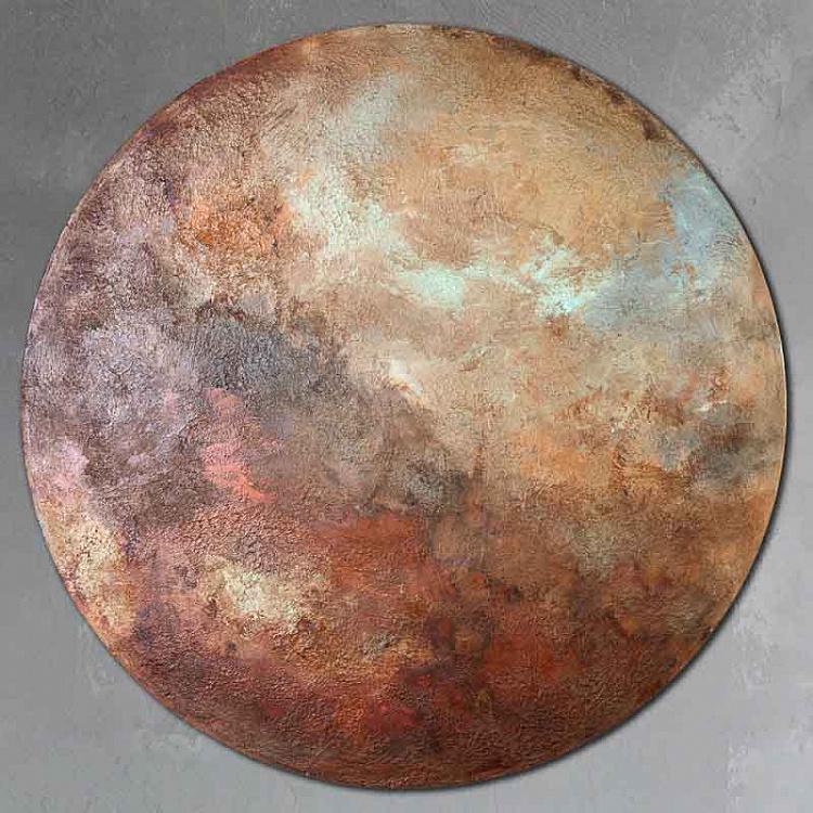 Абстрактная круглая картина маслом Меркурий Mercury Round Painting