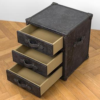 Тумба-сундук Navigator Side Table D натуральная кожа Antique Ebony - ракурс 6