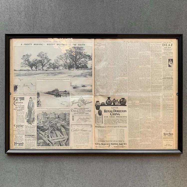 Винтажная газета в раме Таймс, 10 декабря 1928 Vintage Times, Dec 10, 1928