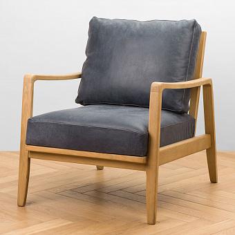 Кресло Charlotte Chair натуральная кожа Evening Blue